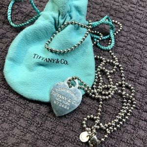 Tiffany dog tag 17 inch necklace